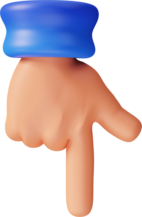 Pointing Down Hand Gesture 3d Icon